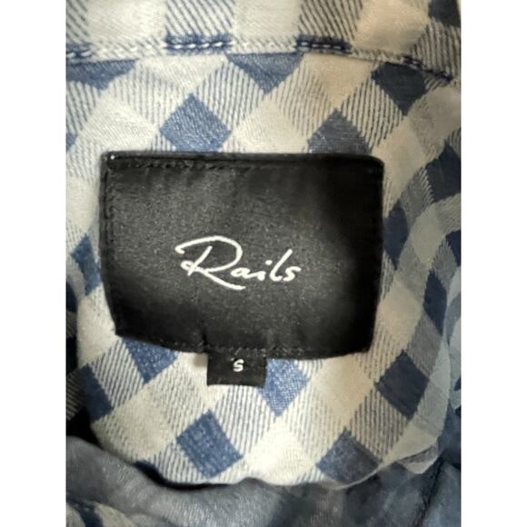 Rails Top Button Down Plaid Carter Mini Check Blue - Picture 10 of 11